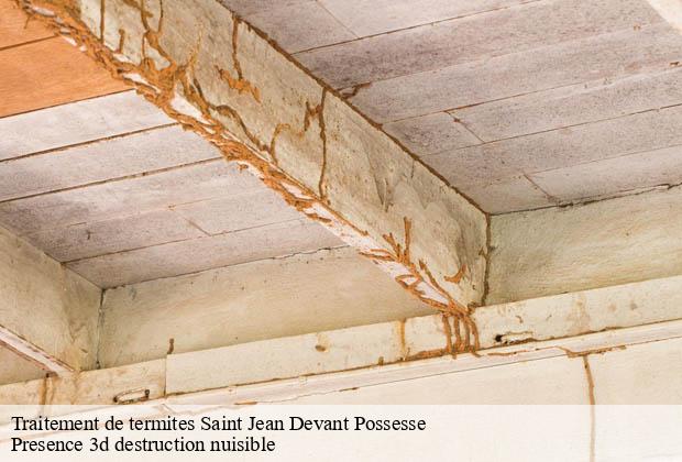 Traitement de termites  saint-jean-devant-possesse-51330 Presence 3d destruction nuisible 